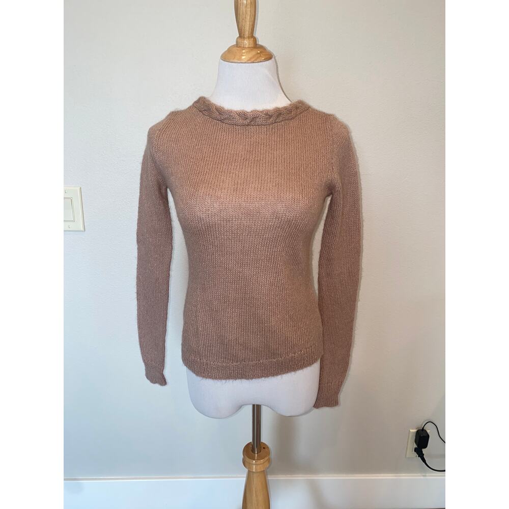 MADEWELL et SÉZANE Brigitte Braided Knit Sweater Mohair Wool Blend XS